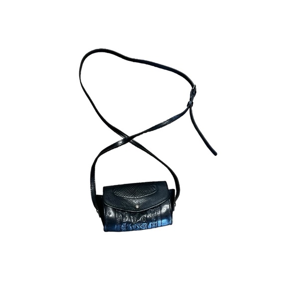 Patricia Nash  black leather Amatrice Florence Tooled Mini Barrel Crossb… - Picture 1 of 10